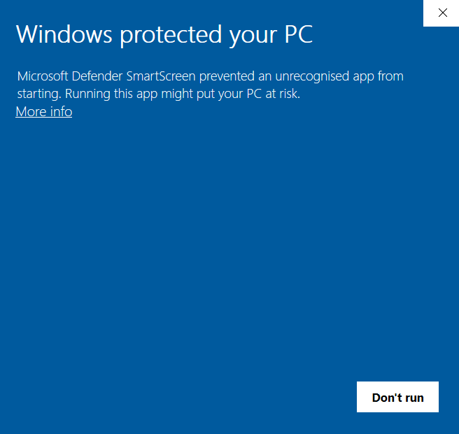 Microsoft Defender prevents unsigned apps from running without permission